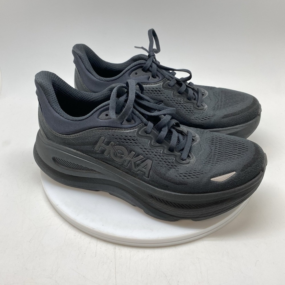 Hoka One One Sneakers Womens 8.5 B Bondi 9 1152012 BBLC Black Running Gym Shoes